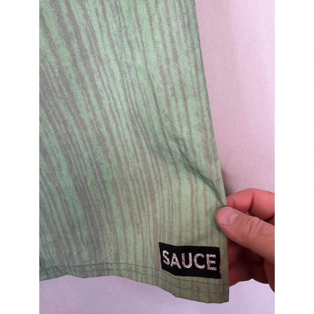 Sauce Hockey Hotel‎ 9er Board Shorts Green Grey Textured Print Mens 32/34 NEW